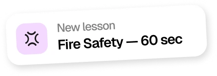 New lesson: Fire Safety, 60 seconds
