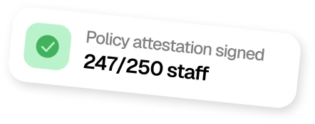 Policy attestation signed by 247 of 250 staff