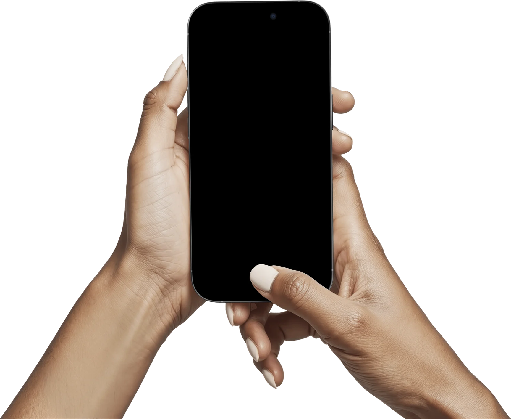 A phone held in both hands, playing a microreel