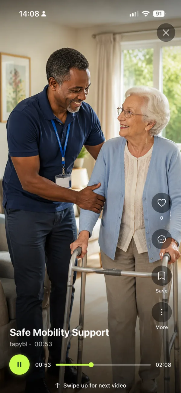 Safe Mobility Support microreel on a phone