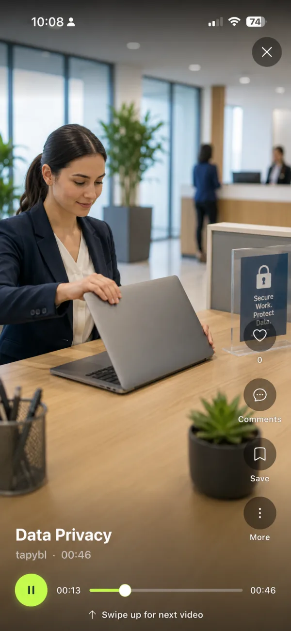 Data Privacy microreel on a phone