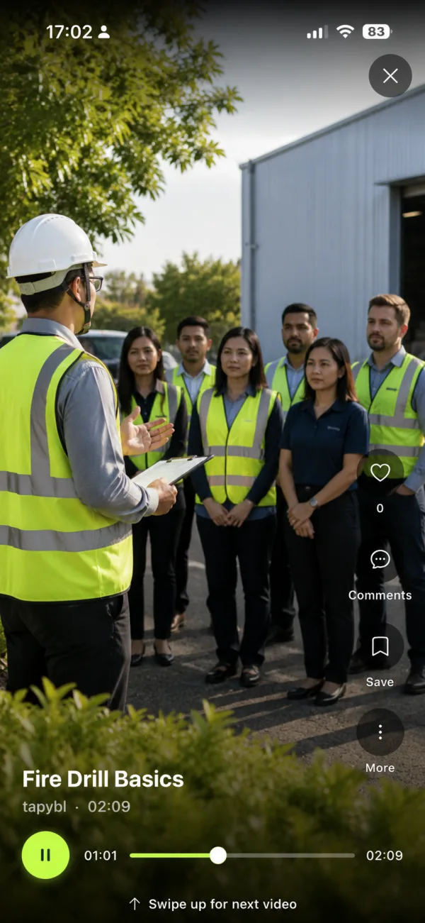 Fire Drill Basics microreel on a phone