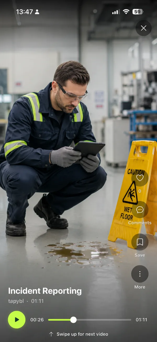 Incident Reporting microreel on a phone