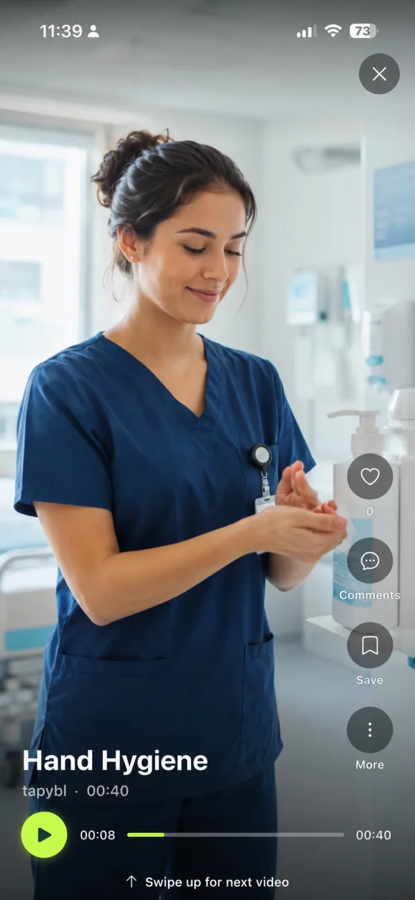 Hand Hygiene microreel on a phone