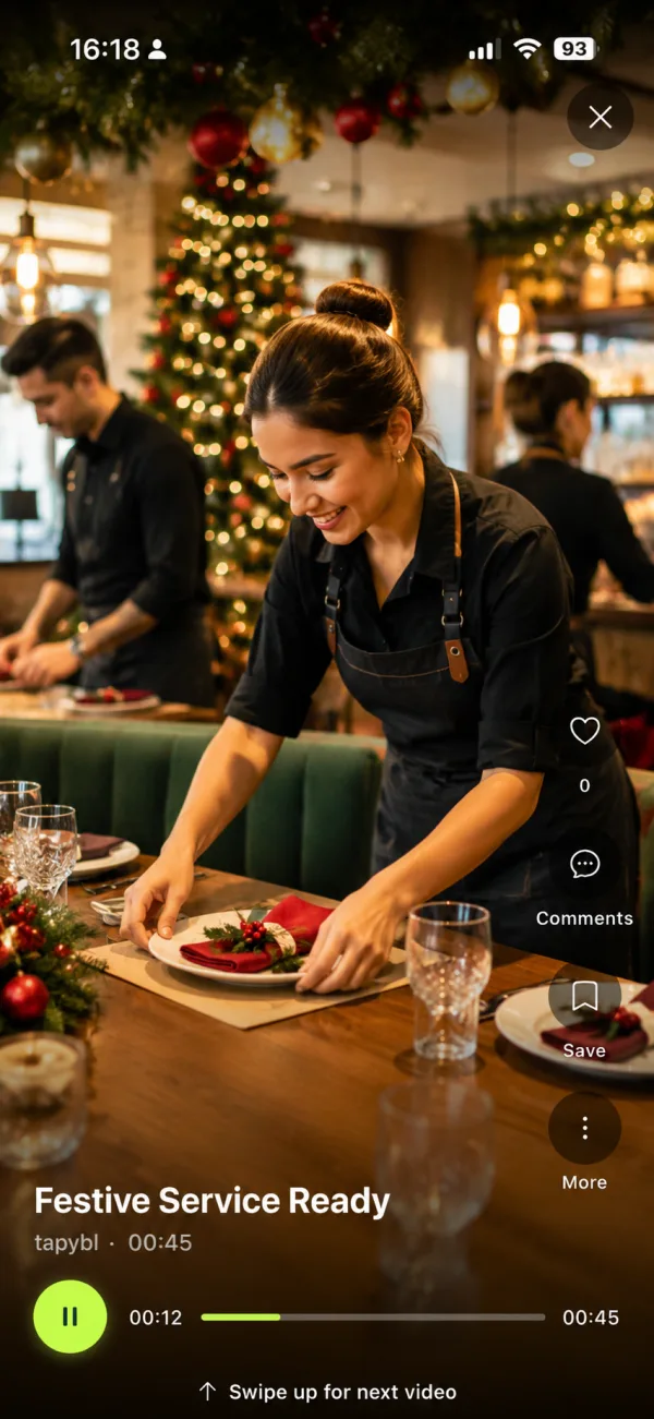 Festive Service Ready microreel on a phone