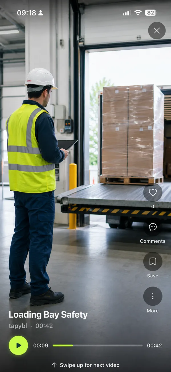Loading Bay Safety microreel on a phone